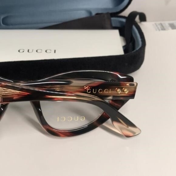 New Authentic Gucci Women's Tortoise Shell Glasses GG1083o 002 - Picture 4 of 13